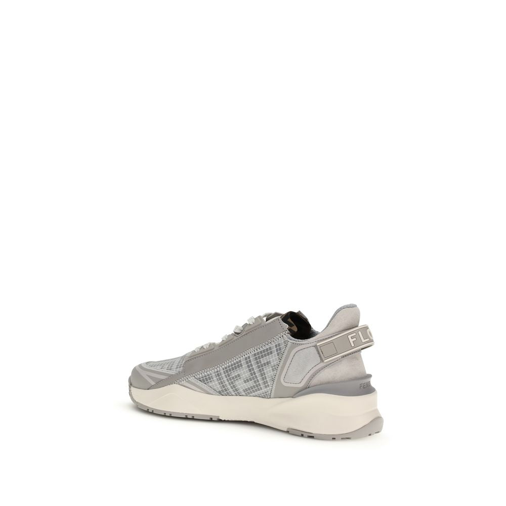 Fendi Gray Calf Leather Bos Taurus Athletic Sneakers - Luxe Nova