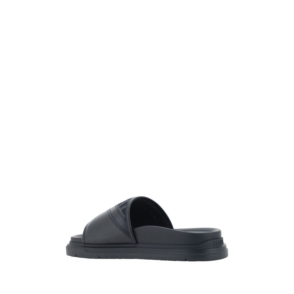 Fendi Gray Fabric Flat Sandals - Luxe Nova