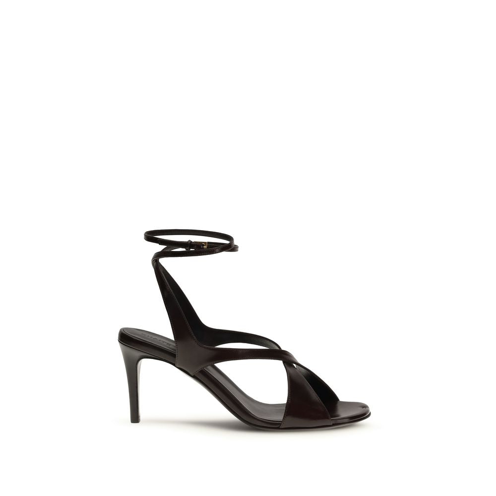 Khaite Black Calf Leather Bos Taurus Strap-On Sandals - Luxe Nova