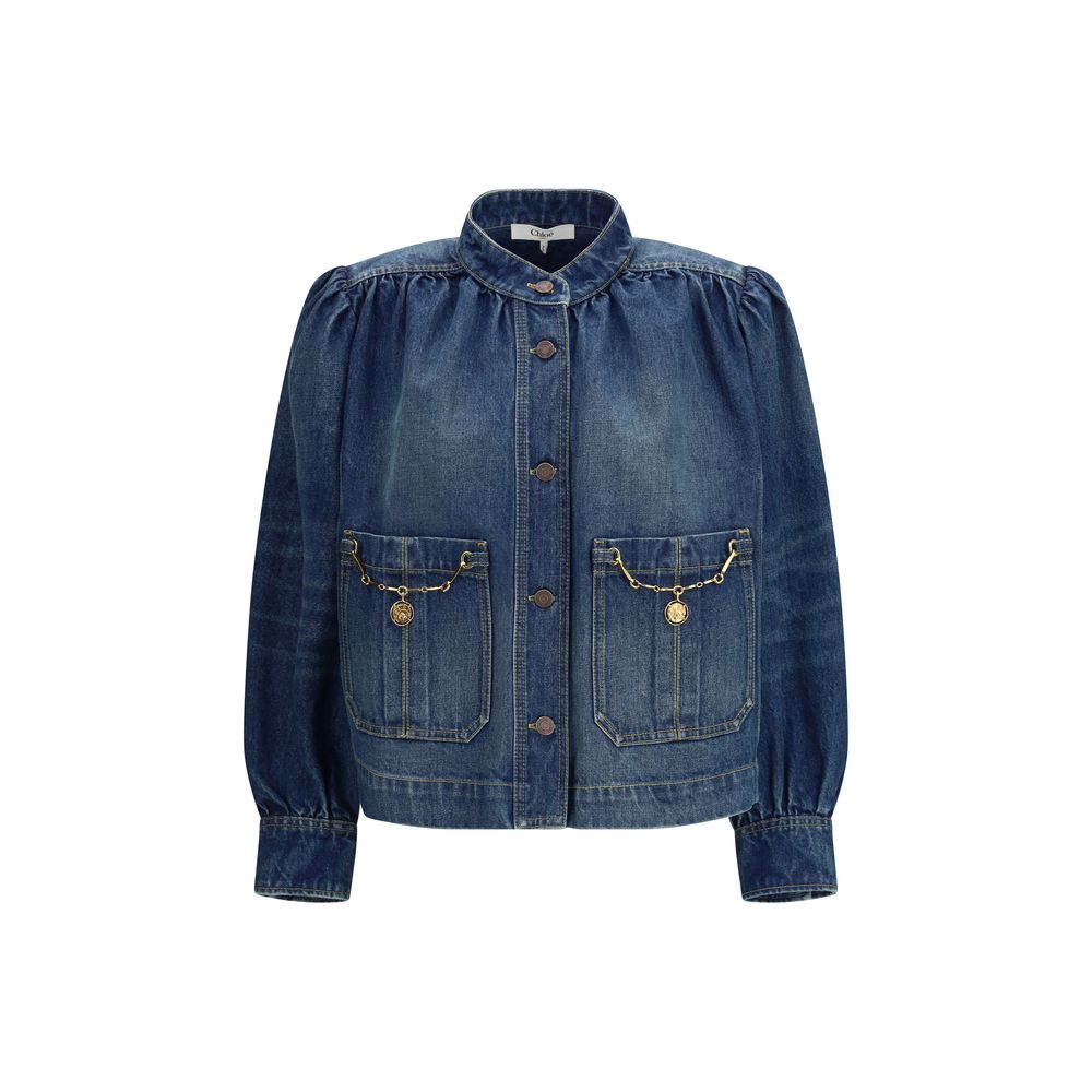 Chloé Blue Cotton Denim Jacket - Luxe Nova