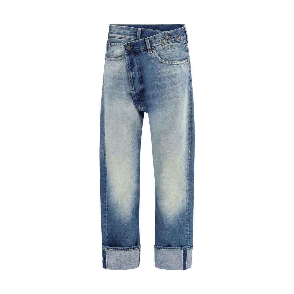 R13 Blue Cotton Straight-Leg Jeans - Luxe Nova
