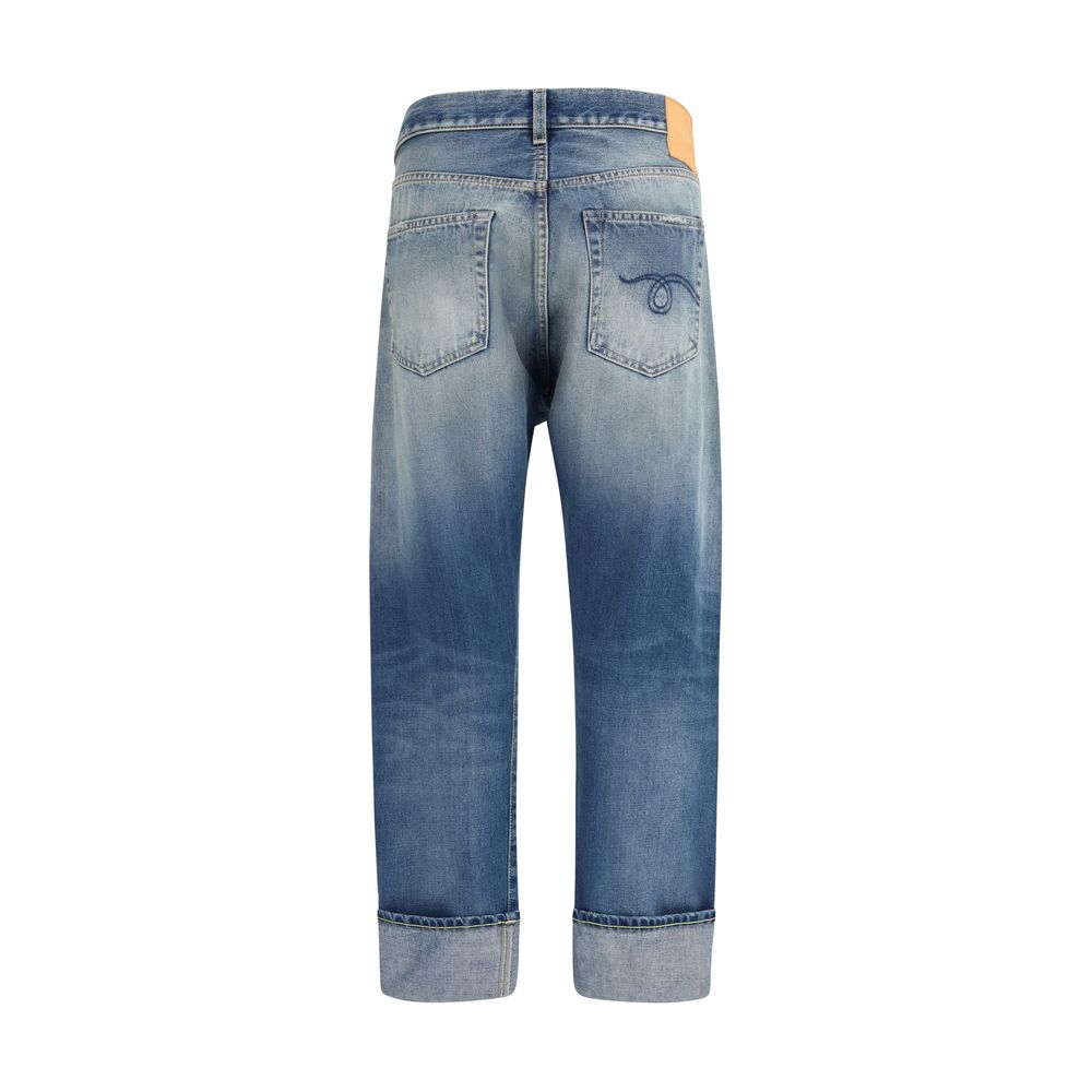 R13 Blue Cotton Straight-Leg Jeans - Luxe Nova