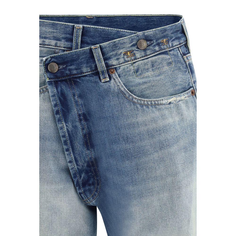 R13 Blue Cotton Straight-Leg Jeans - Luxe Nova