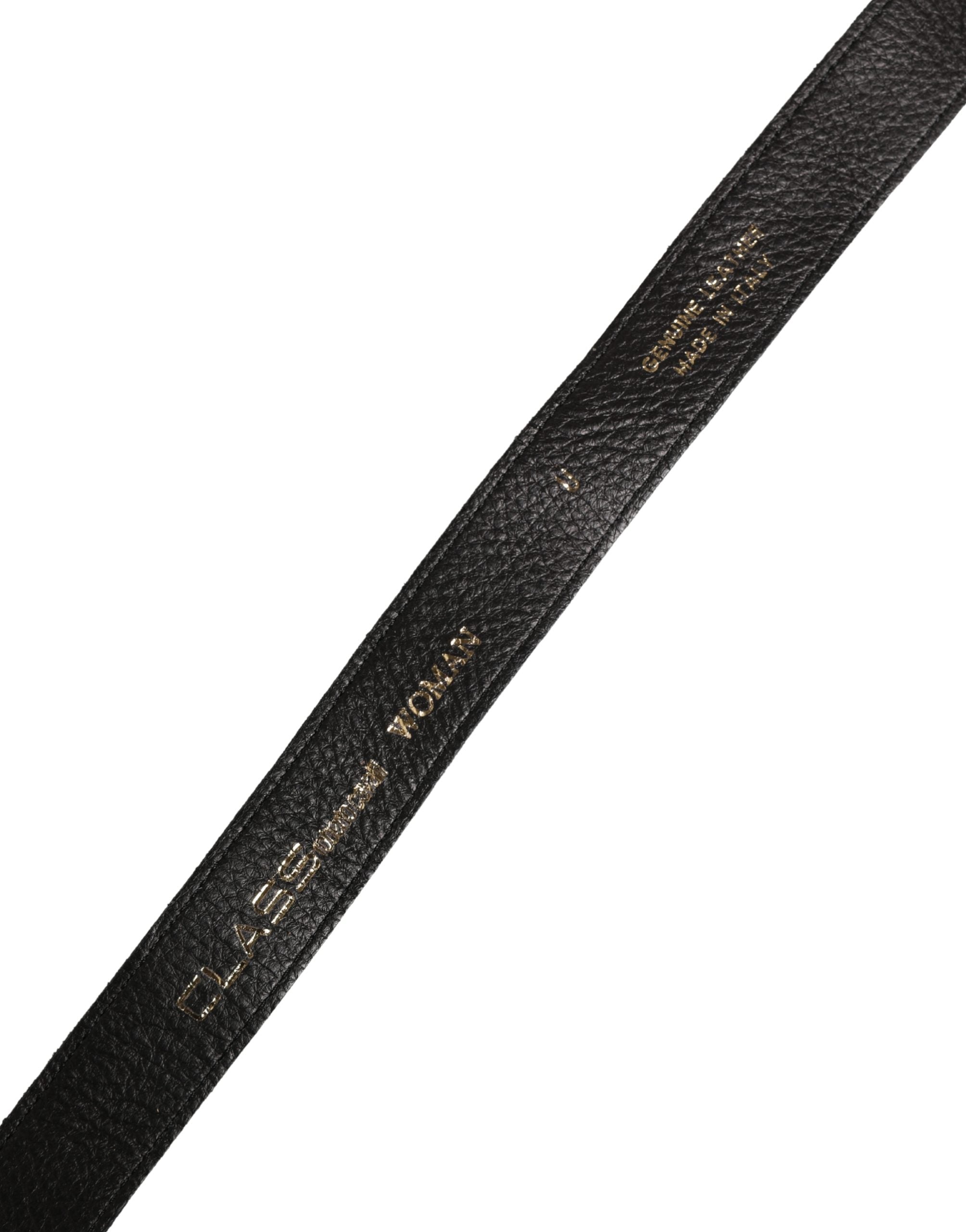Cavalli Class Multicolor Floral Wide Waist Gold Metal Buckle Cintura Belt - Luxe Nova