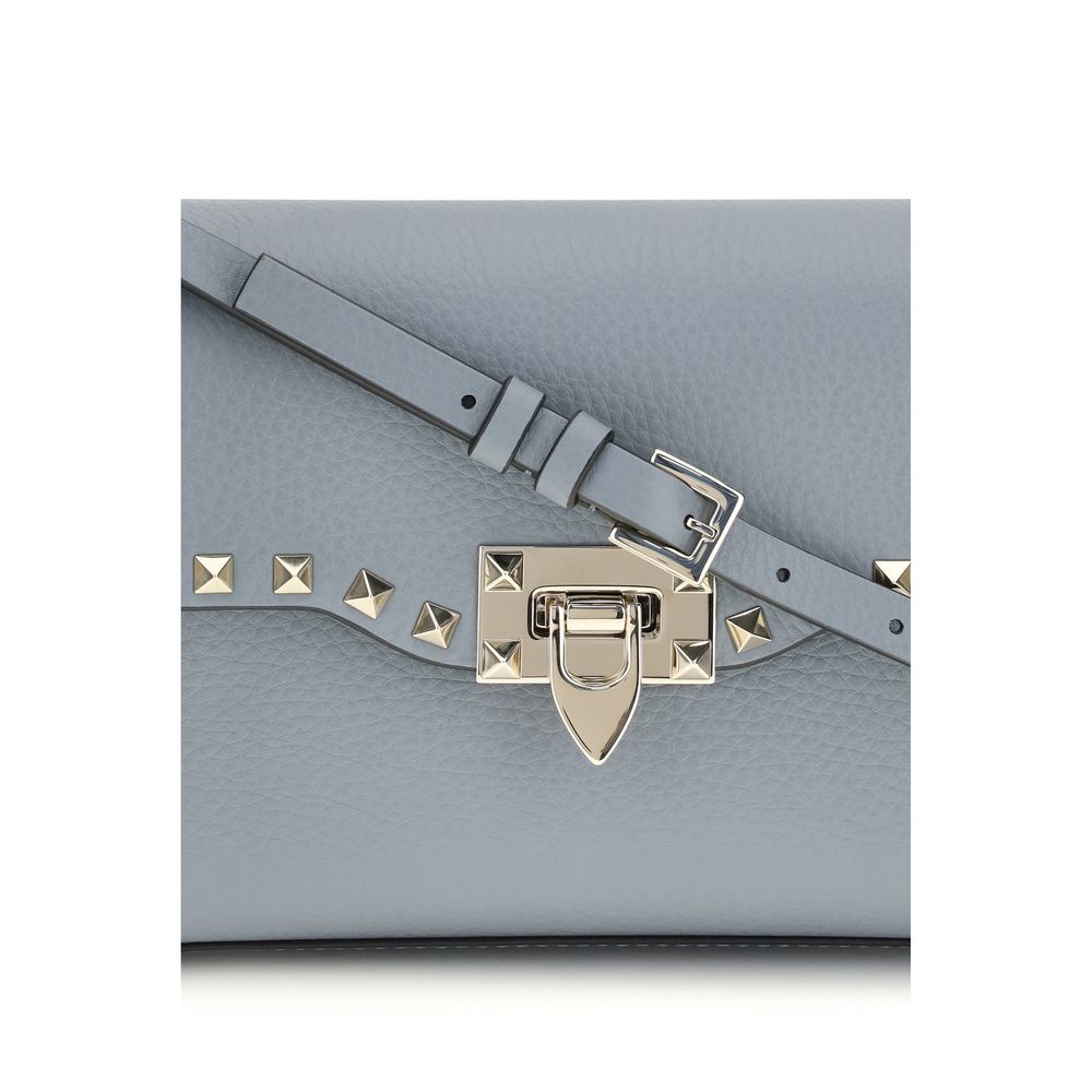 Valentino Garavani Blue Calf Leather Bos Taurus Shoulder Bag - Luxe Nova