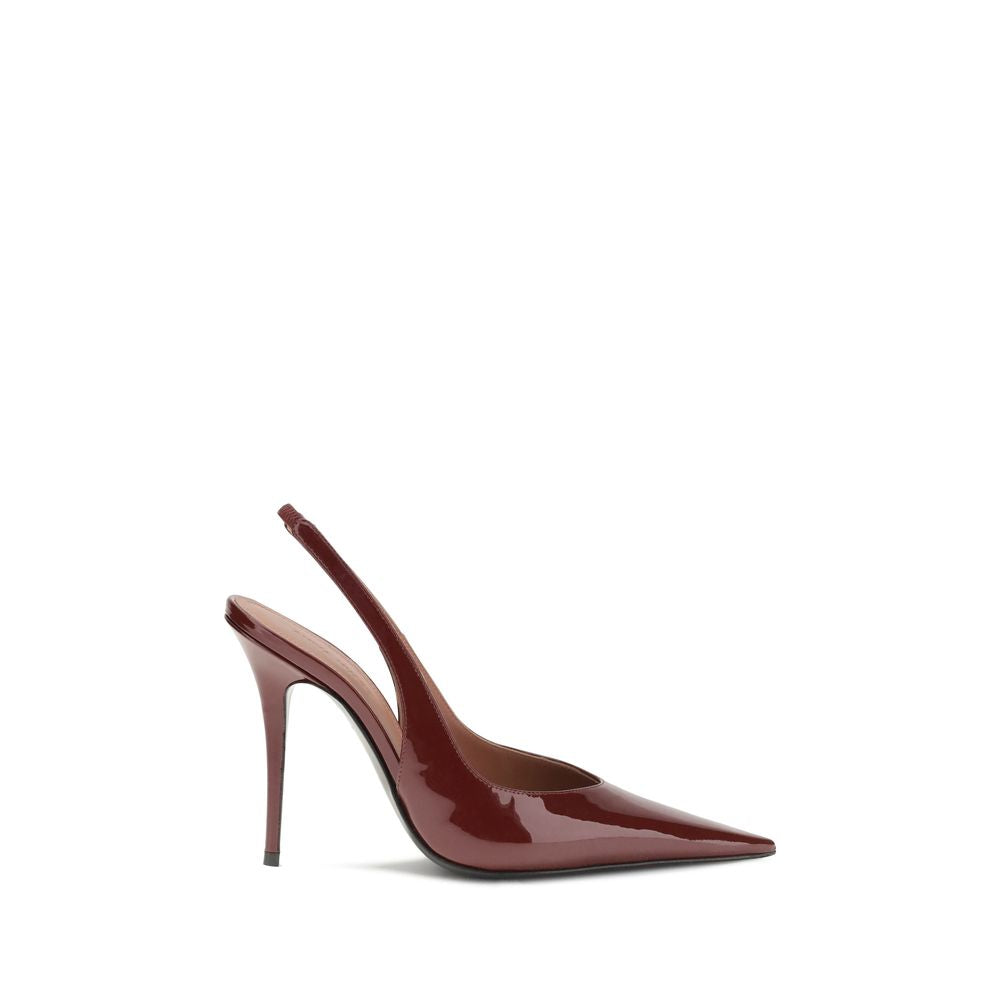 Amina Muaddi Bordeaux Leather Platform Pumps - Luxe Nova