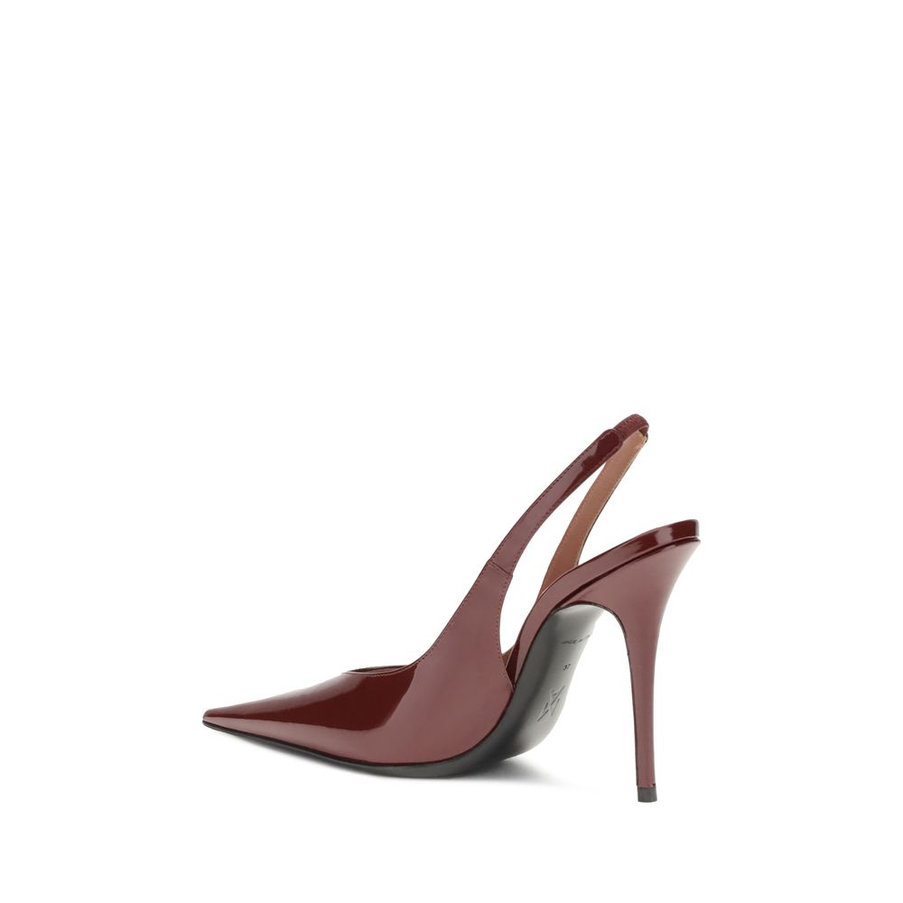 Amina Muaddi Bordeaux Leather Platform Pumps - Luxe Nova