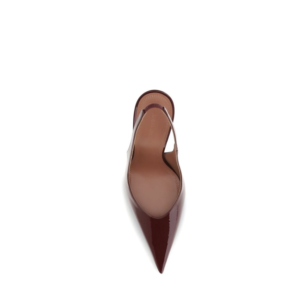 Amina Muaddi Bordeaux Leather Platform Pumps - Luxe Nova