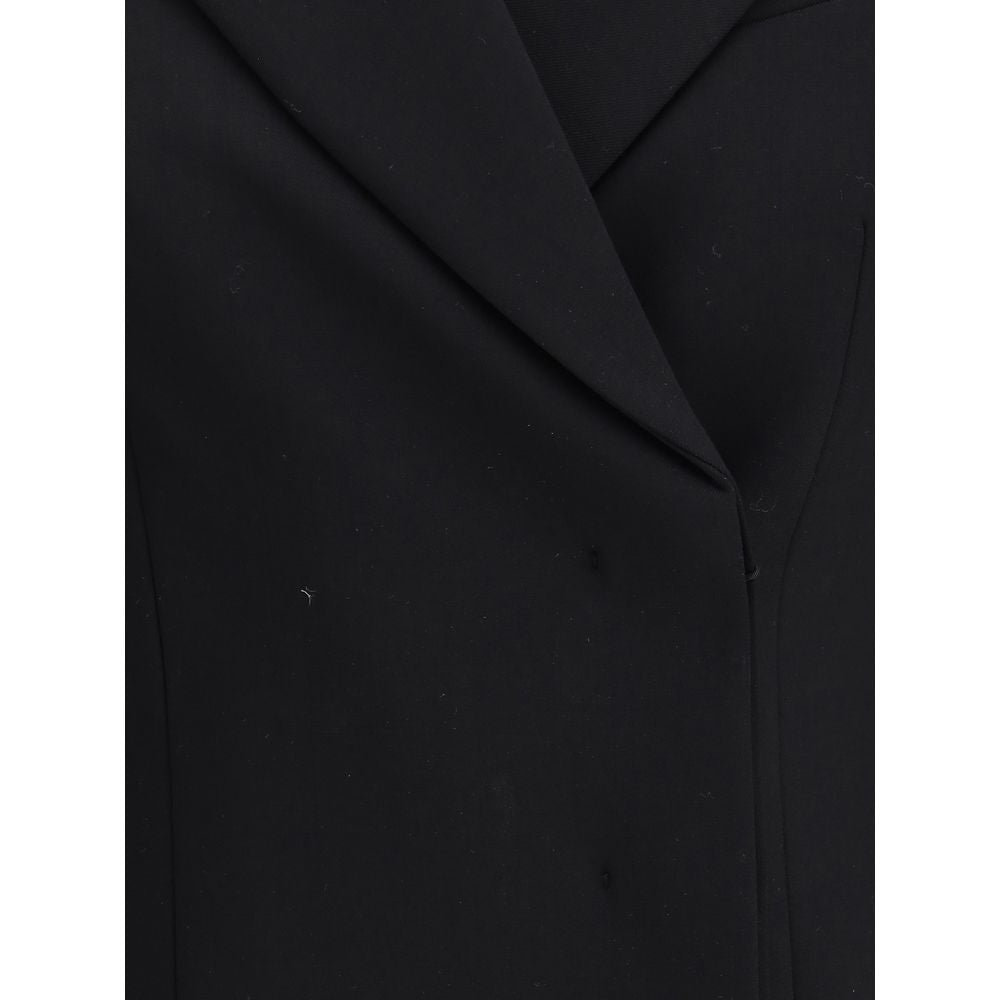 Max Mara Black Fleece Wool Coat - Luxe Nova
