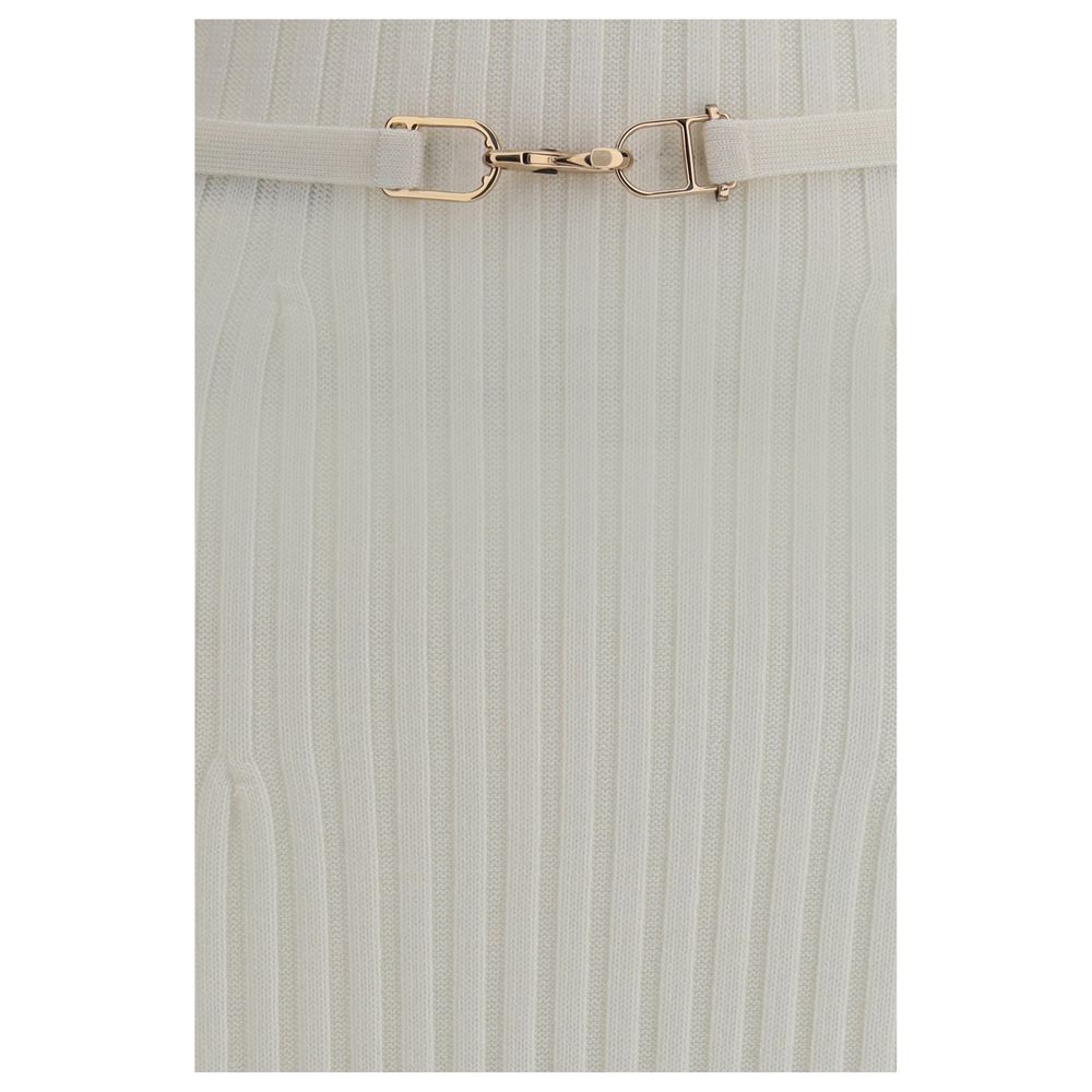Gabriela Hearst White Wool Casual Dress - Luxe Nova