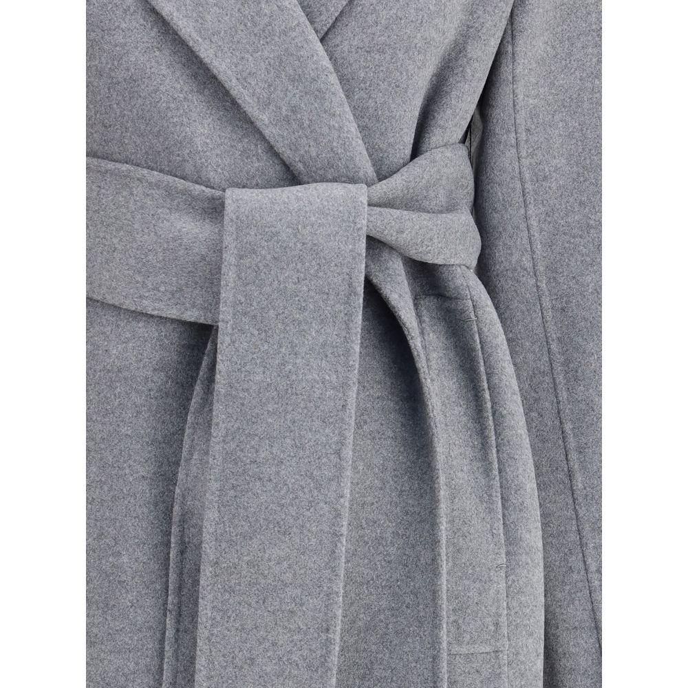 Khaite Gray Wool Coat - Luxe Nova