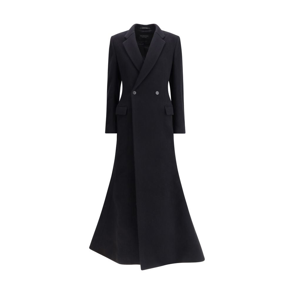 Balenciaga Black Wool Coat - Luxe Nova