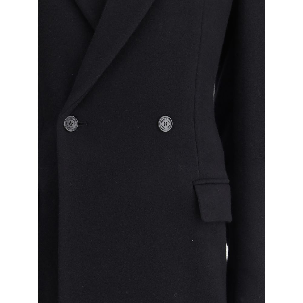 Balenciaga Black Wool Coat - Luxe Nova