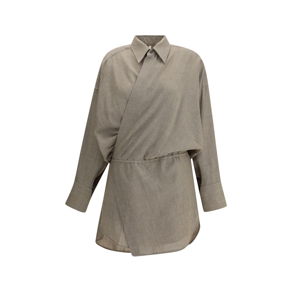 Petar Petrov Beige Fleece Wool Casual Dress - Luxe Nova