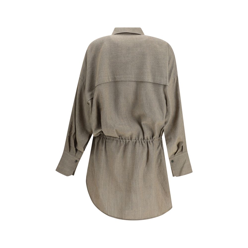 Petar Petrov Beige Fleece Wool Casual Dress - Luxe Nova