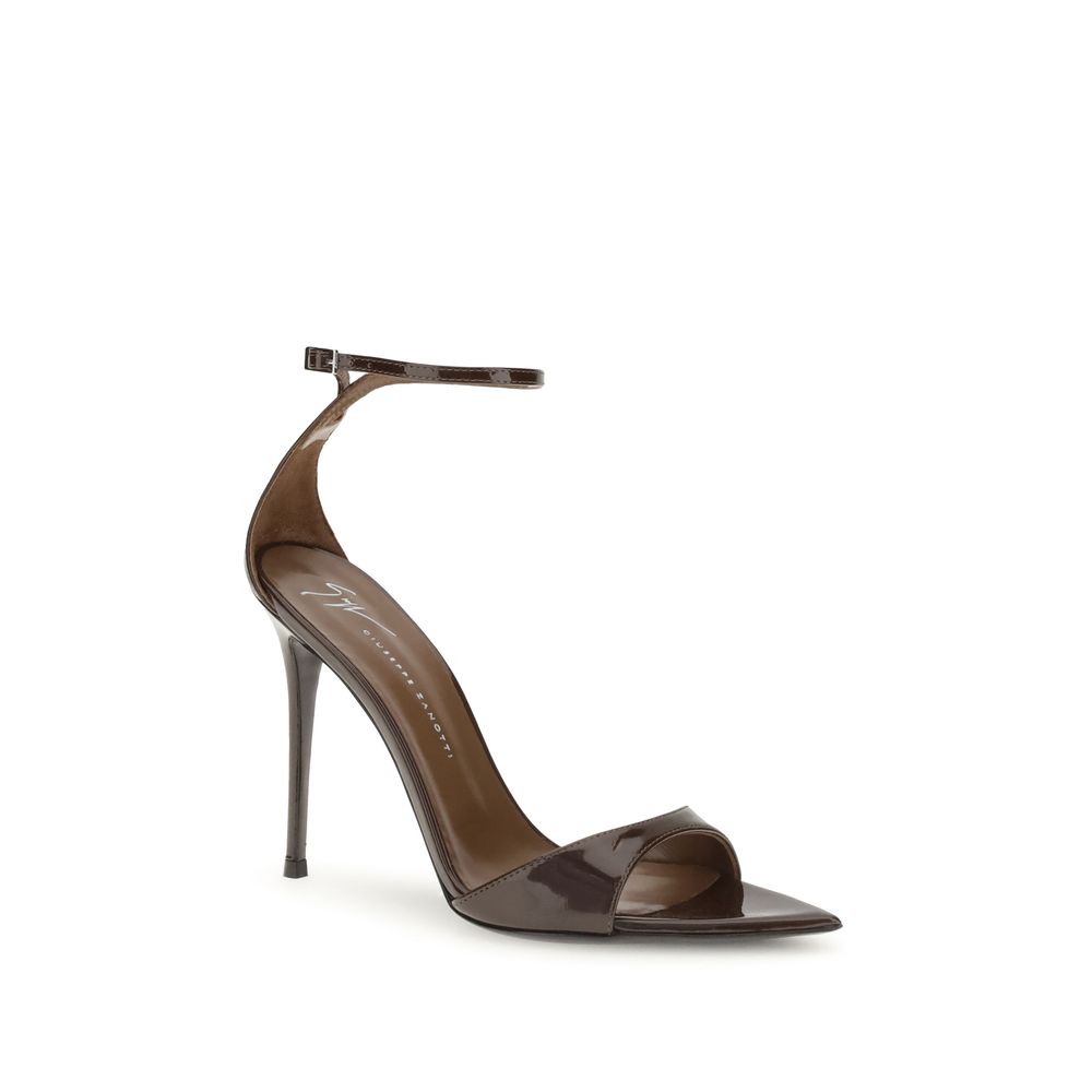 Giuseppe Zanotti Black Leather Stiletto Heel Sandals