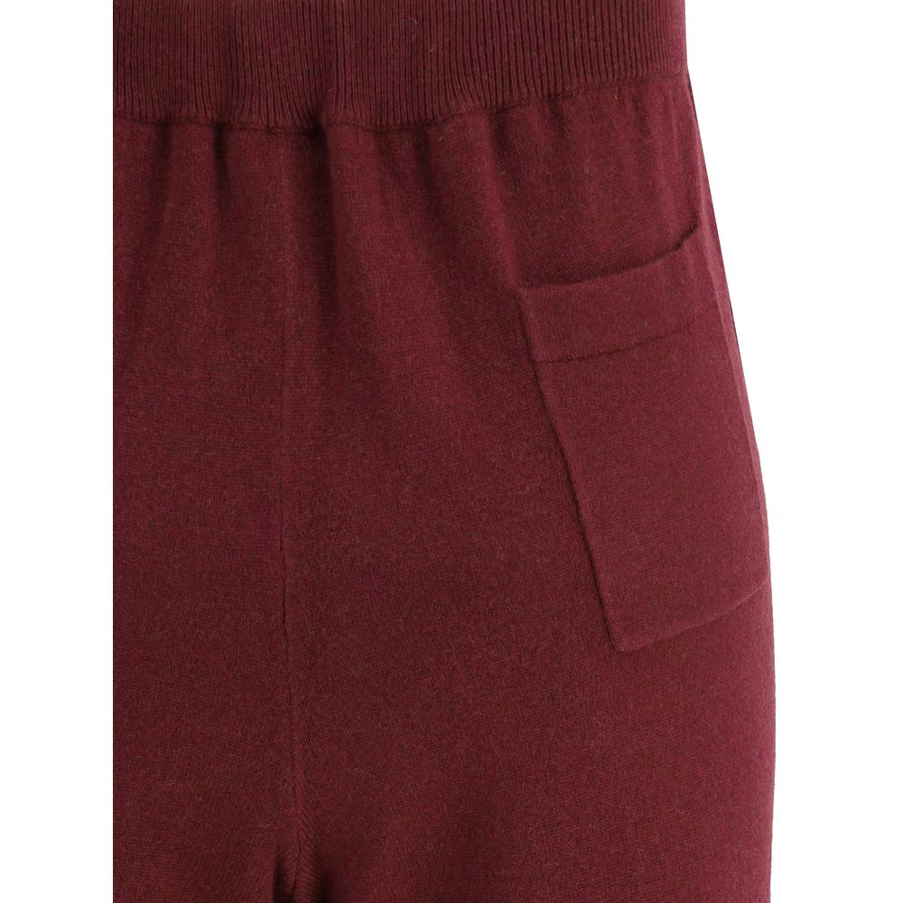 Brunello Cucinelli Bordeaux Wool Casual Pants - Luxe Nova