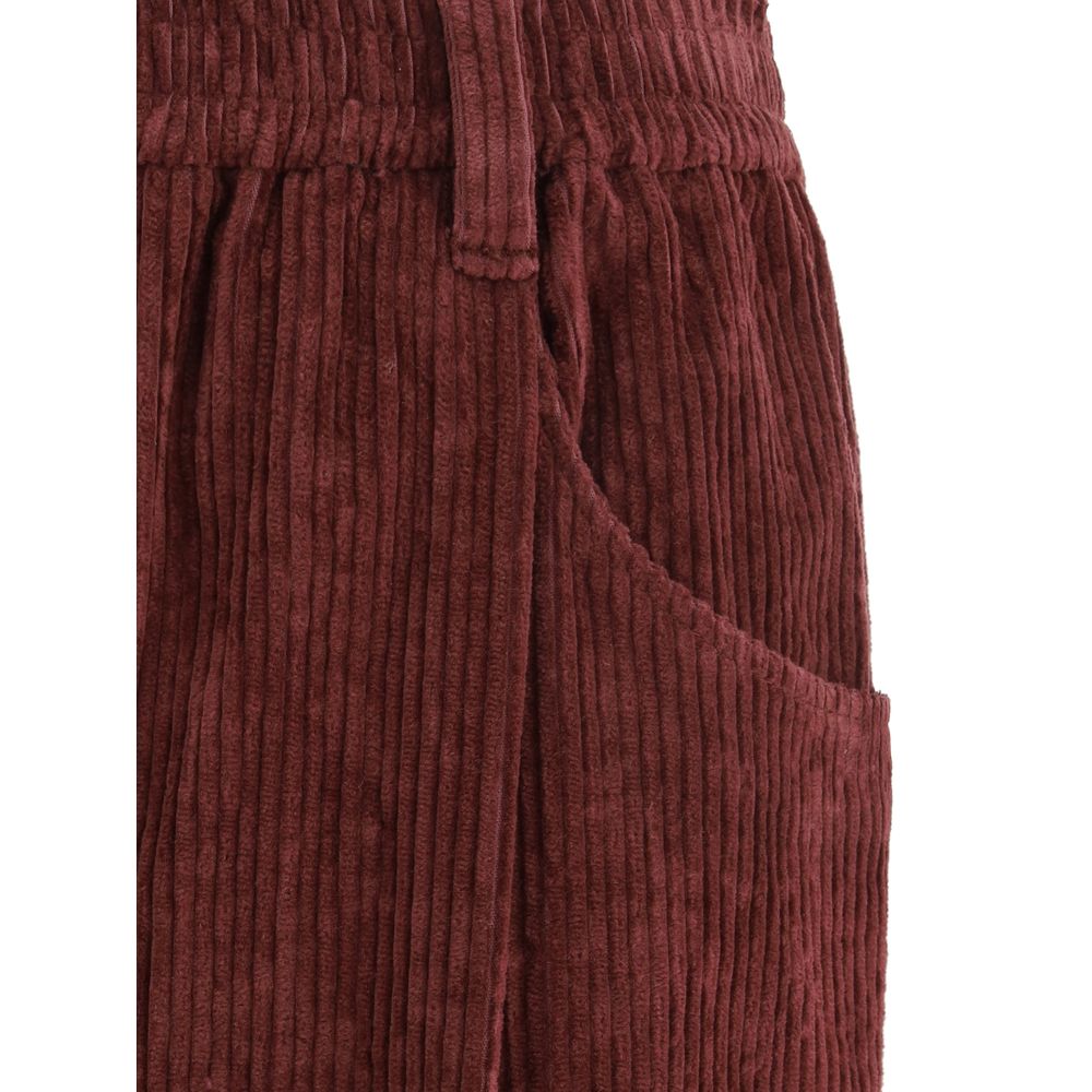 Brunello Cucinelli Bordeaux Cotton Casual Pants - Luxe Nova