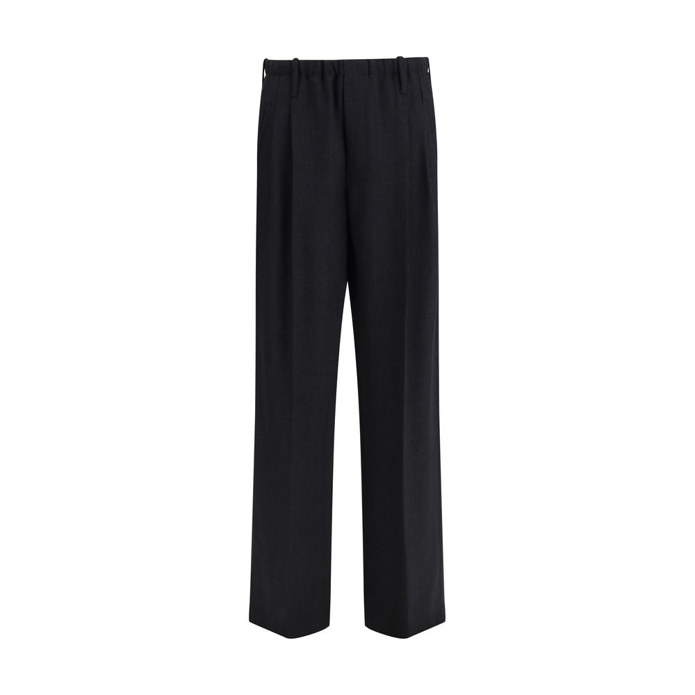 Brunello Cucinelli Black Fleece Wool Casual Pants - Luxe Nova