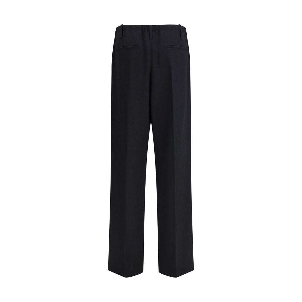 Brunello Cucinelli Black Fleece Wool Casual Pants - Luxe Nova