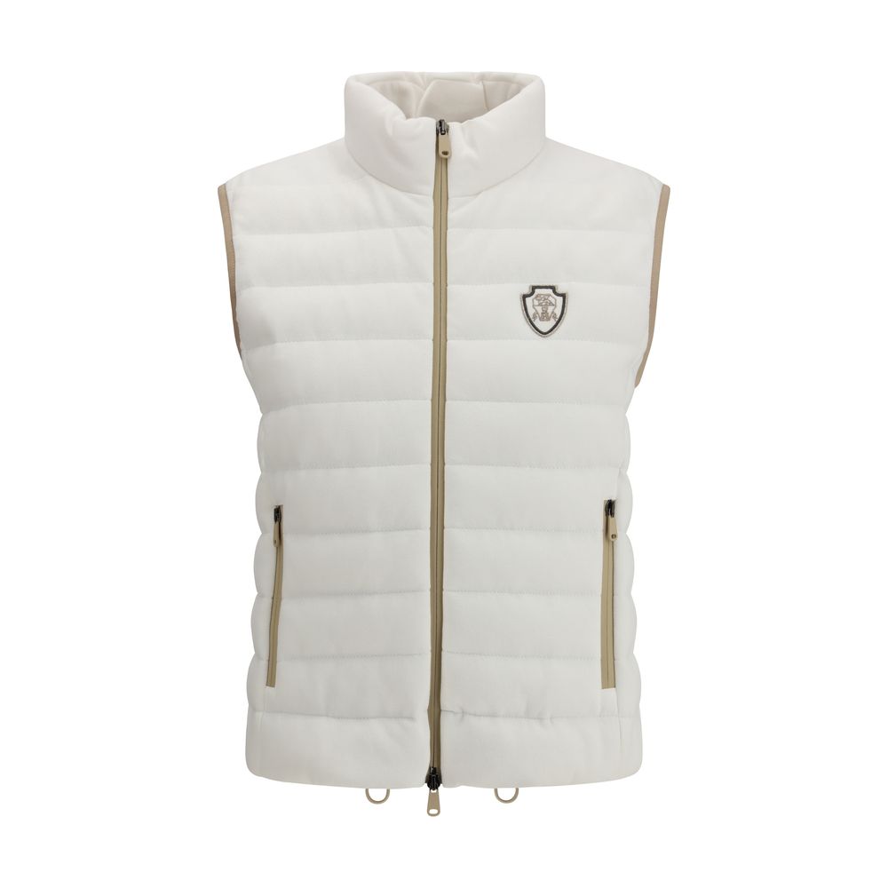 Brunello Cucinelli White Cotton Jackets And Coat - Luxe Nova
