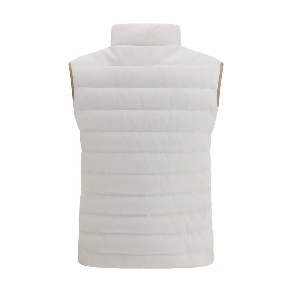 Brunello Cucinelli White Cotton Jackets And Coat - Luxe Nova