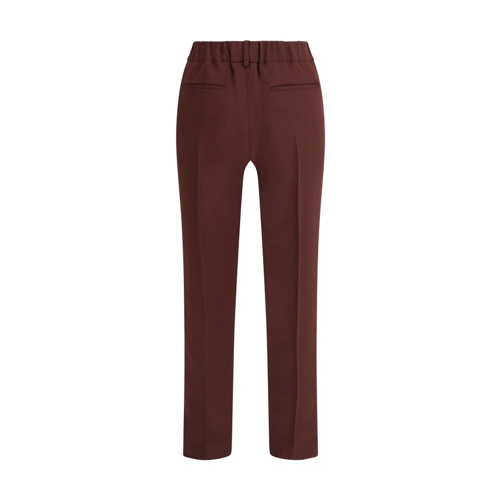 Brunello Cucinelli Bordeaux Acetate Casual Pants - Luxe Nova