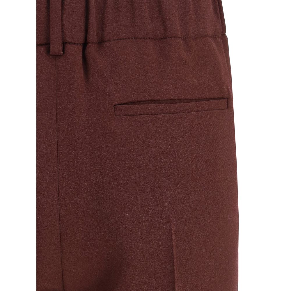 Brunello Cucinelli Bordeaux Acetate Casual Pants - Luxe Nova