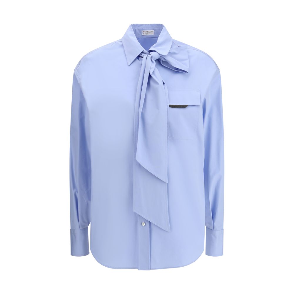 Brunello Cucinelli Blue Cotton Dress Shirt - Luxe Nova