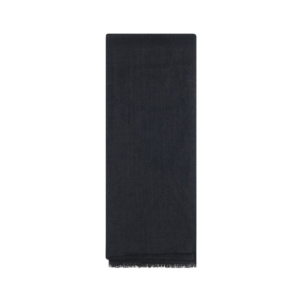 Brunello Cucinelli Black Cashmere Scarf - Luxe Nova