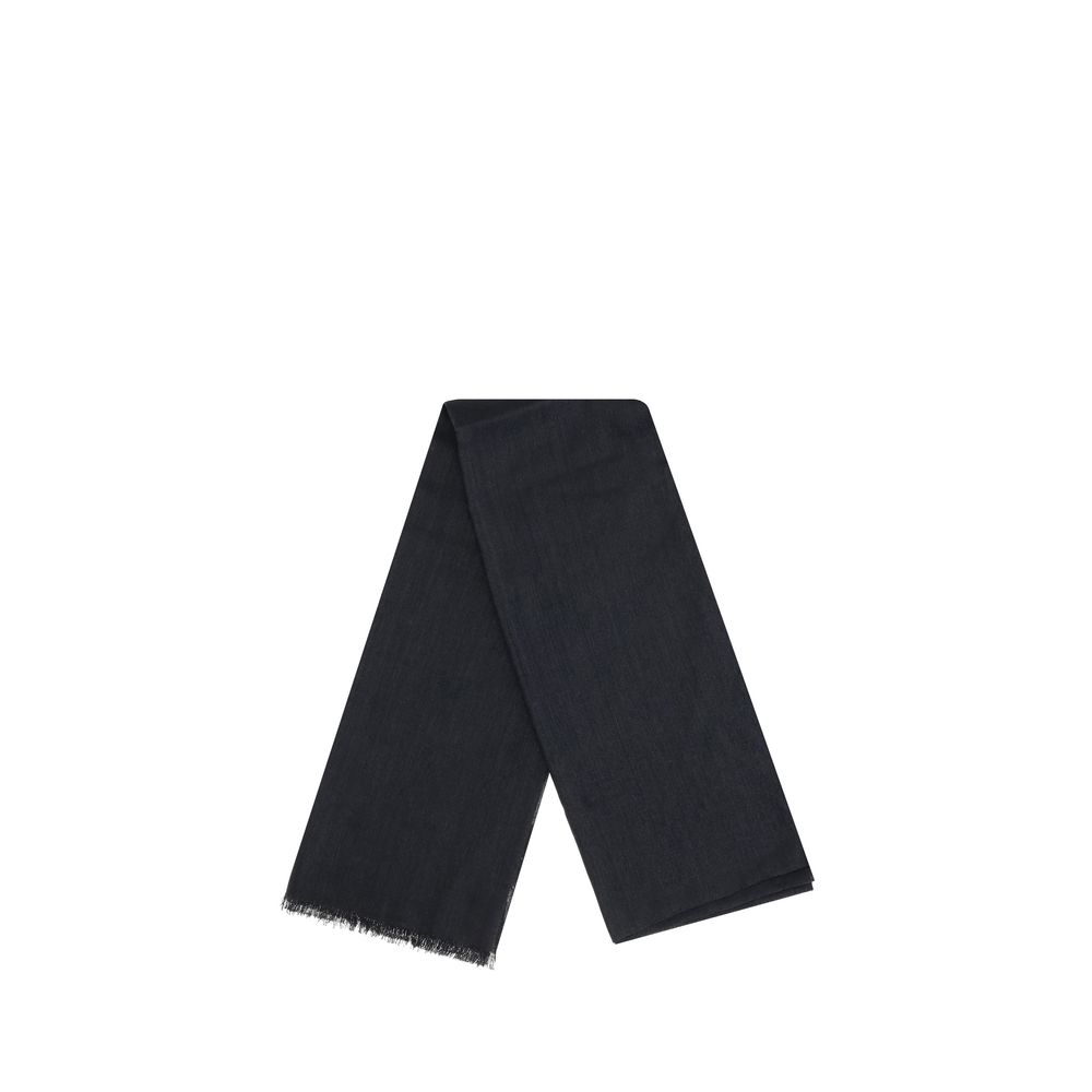 Brunello Cucinelli Black Cashmere Scarf - Luxe Nova