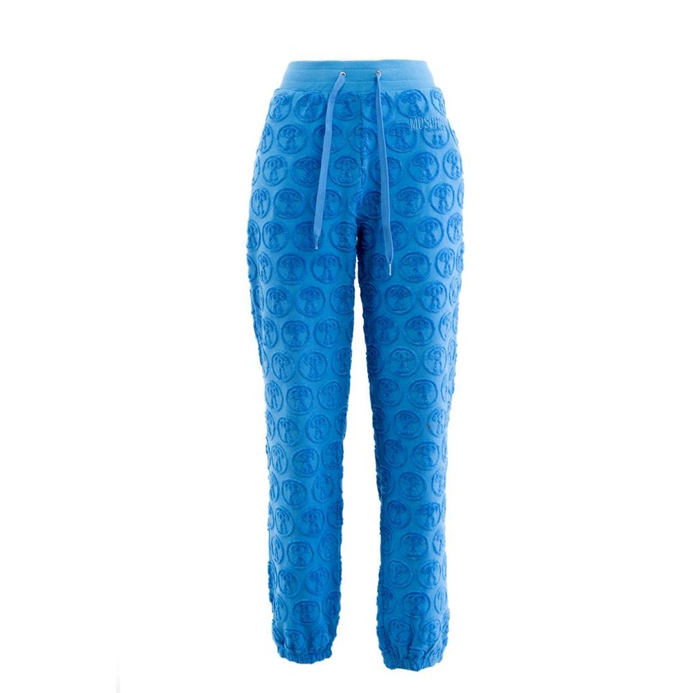 Moschino Blue Cotton Casual Pants - Luxe Nova