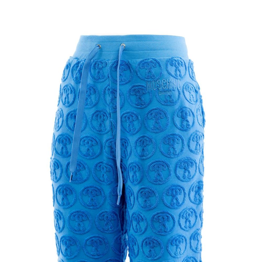 Moschino Blue Cotton Casual Pants - Luxe Nova