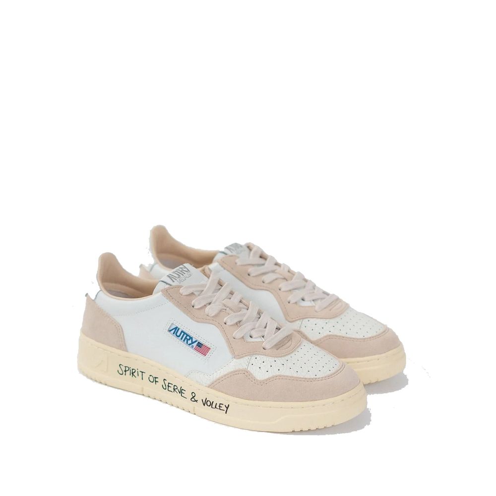 Autry White Goatskin Low Top Sneakers - Luxe Nova