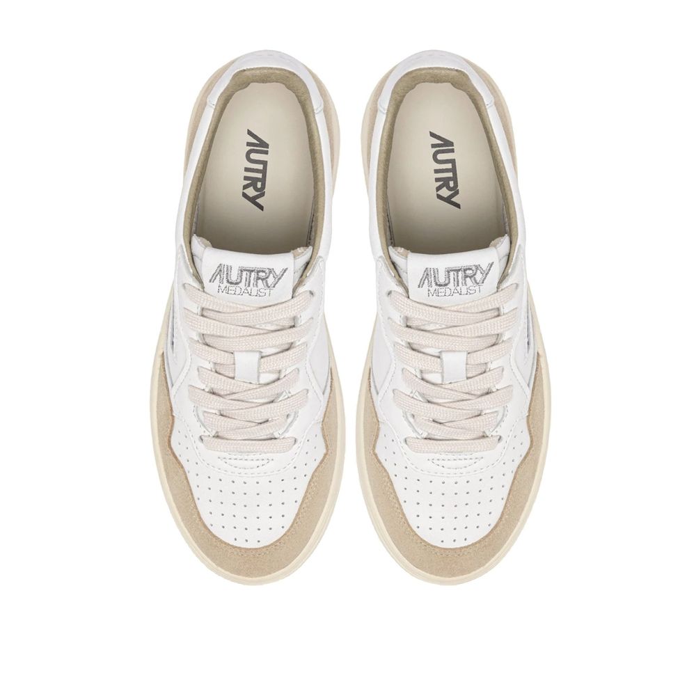 Autry White Goatskin Low Top Sneakers - Luxe Nova
