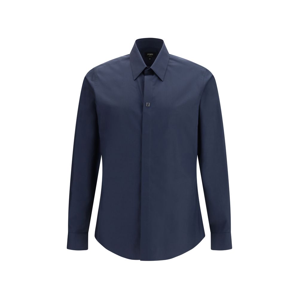 Fendi Blue Cotton Shirt - Luxe Nova