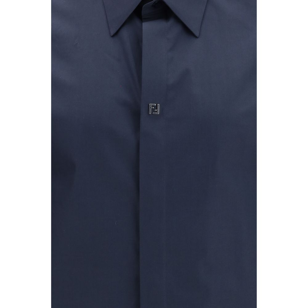 Fendi Blue Cotton Shirt - Luxe Nova