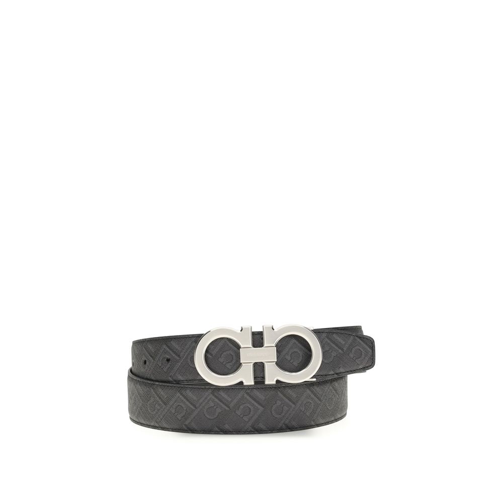 Ferragamo Black Calf Leather Bos Taurus Regular Belt - Luxe Nova