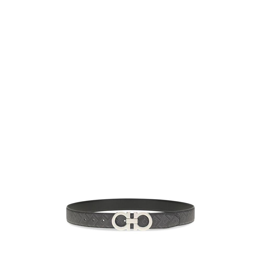 Ferragamo Black Calf Leather Bos Taurus Regular Belt - Luxe Nova