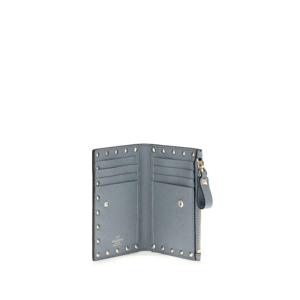 Valentino Garavani Blue Calf Leather Bos Taurus Wallet - Luxe Nova