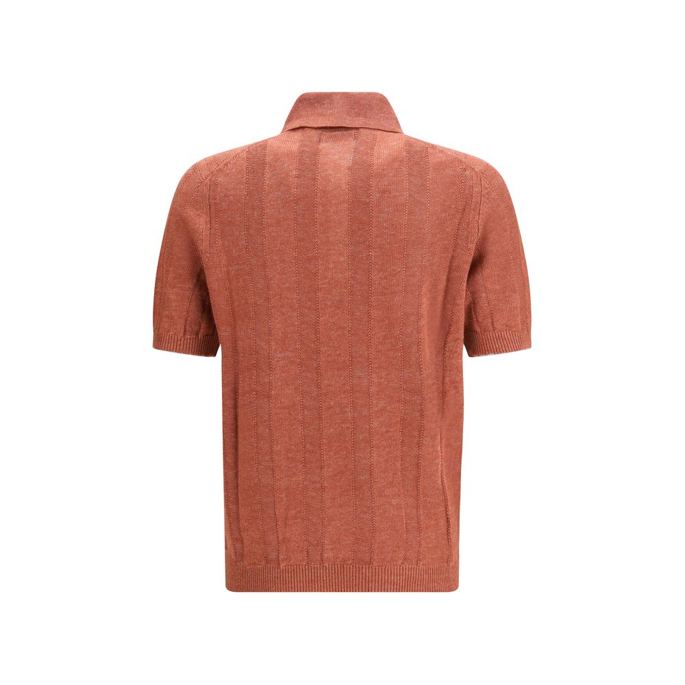 Brunello Cucinelli Orange Linen Sweater - Luxe Nova
