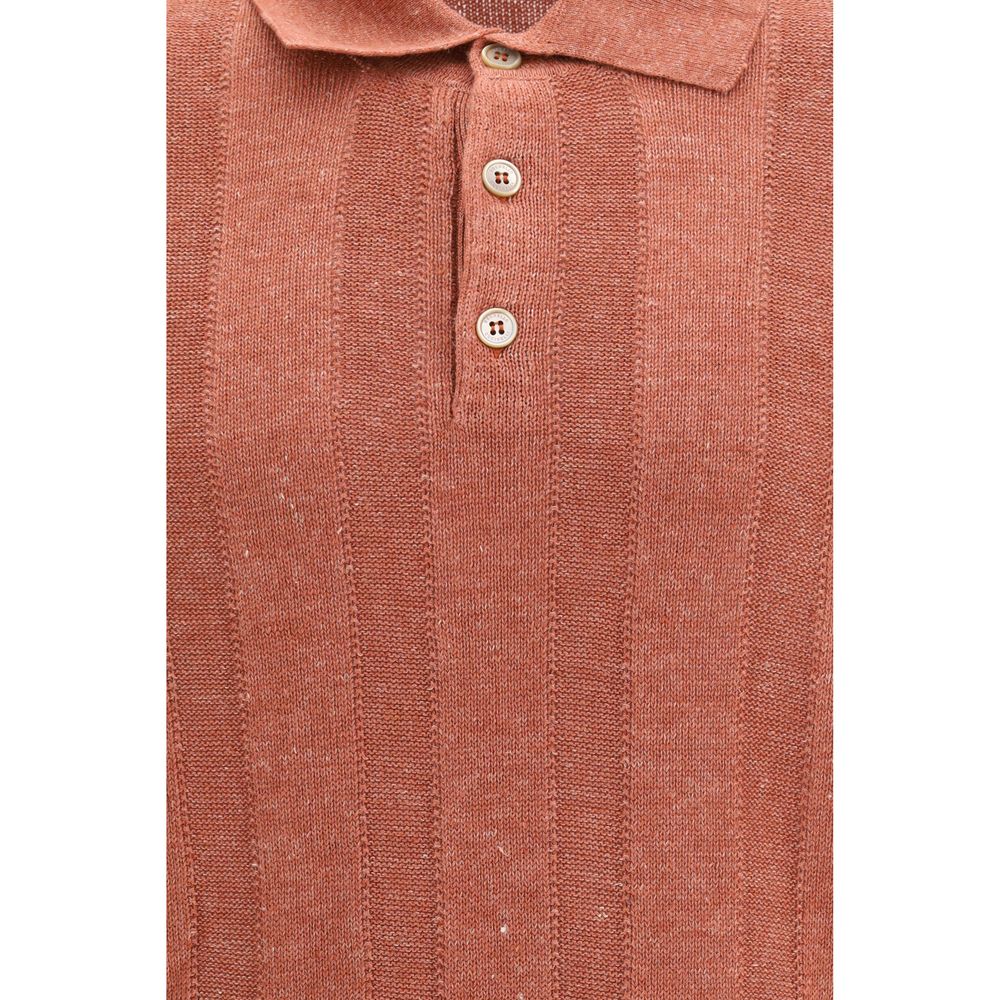 Brunello Cucinelli Orange Linen Sweater - Luxe Nova