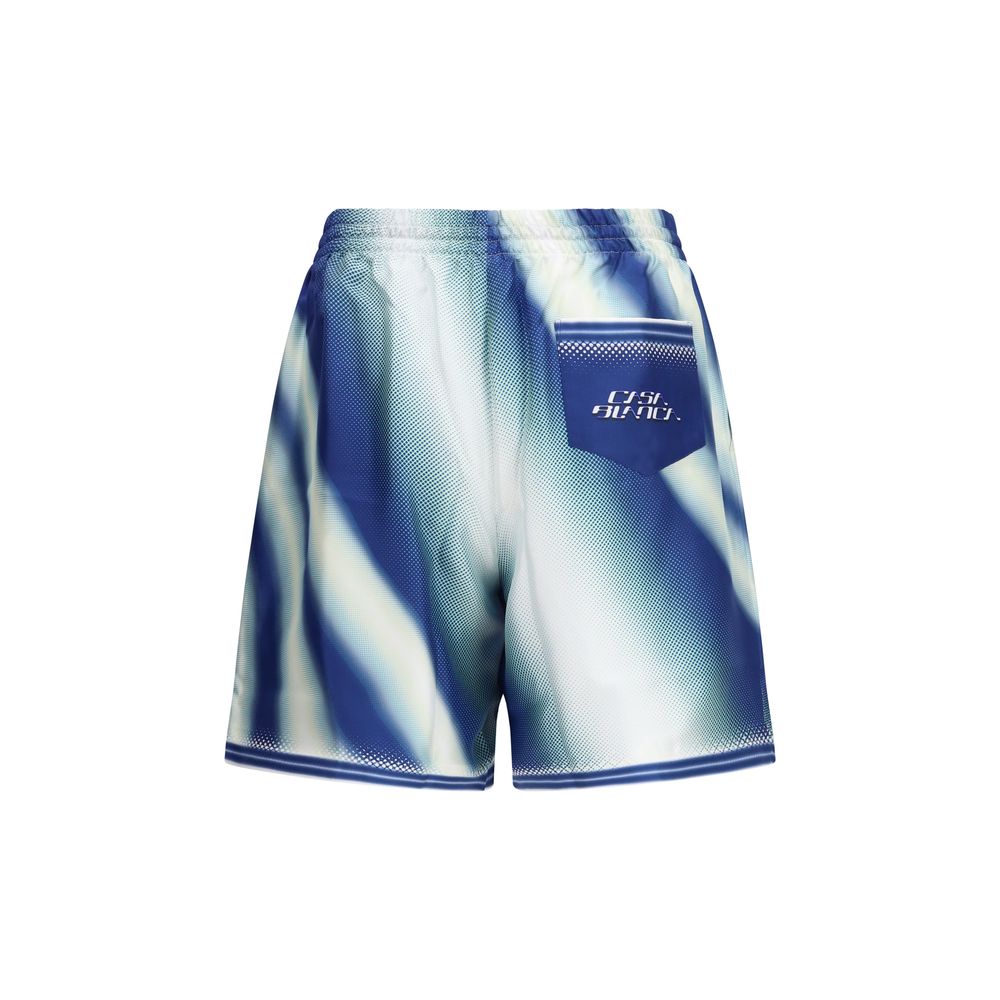 Casablanca Blue Silk Bermuda Shorts - Luxe Nova