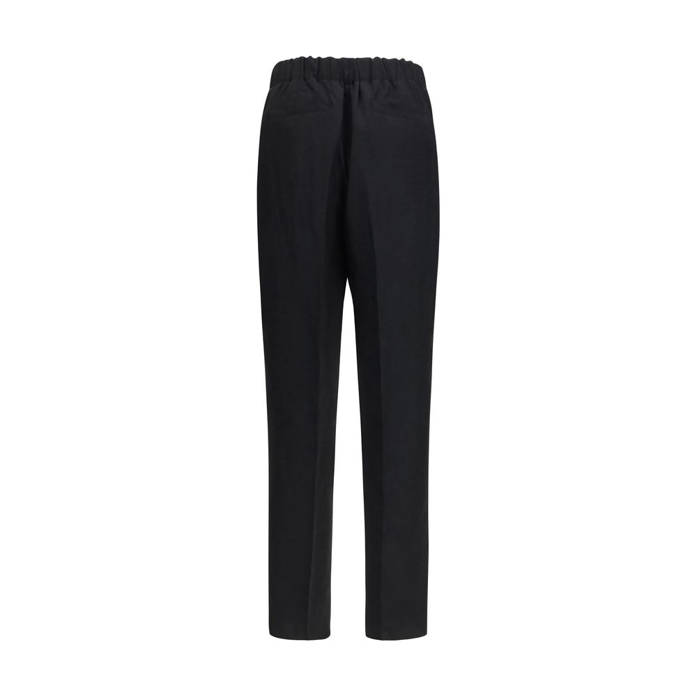 Laneus Black Viscose Casual Pants - Luxe Nova