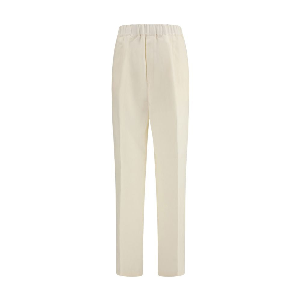 Laneus Beige Viscose Casual Pants - Luxe Nova