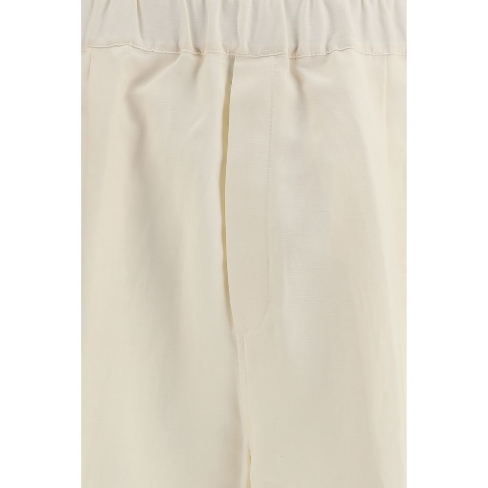 Laneus Beige Viscose Casual Pants - Luxe Nova