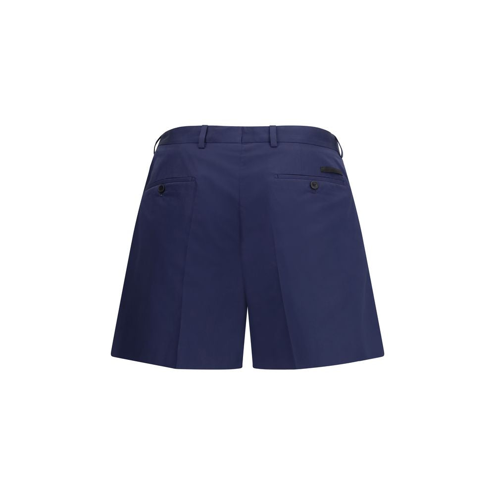 Prada Blue Cotton Bermuda Shorts - Luxe Nova