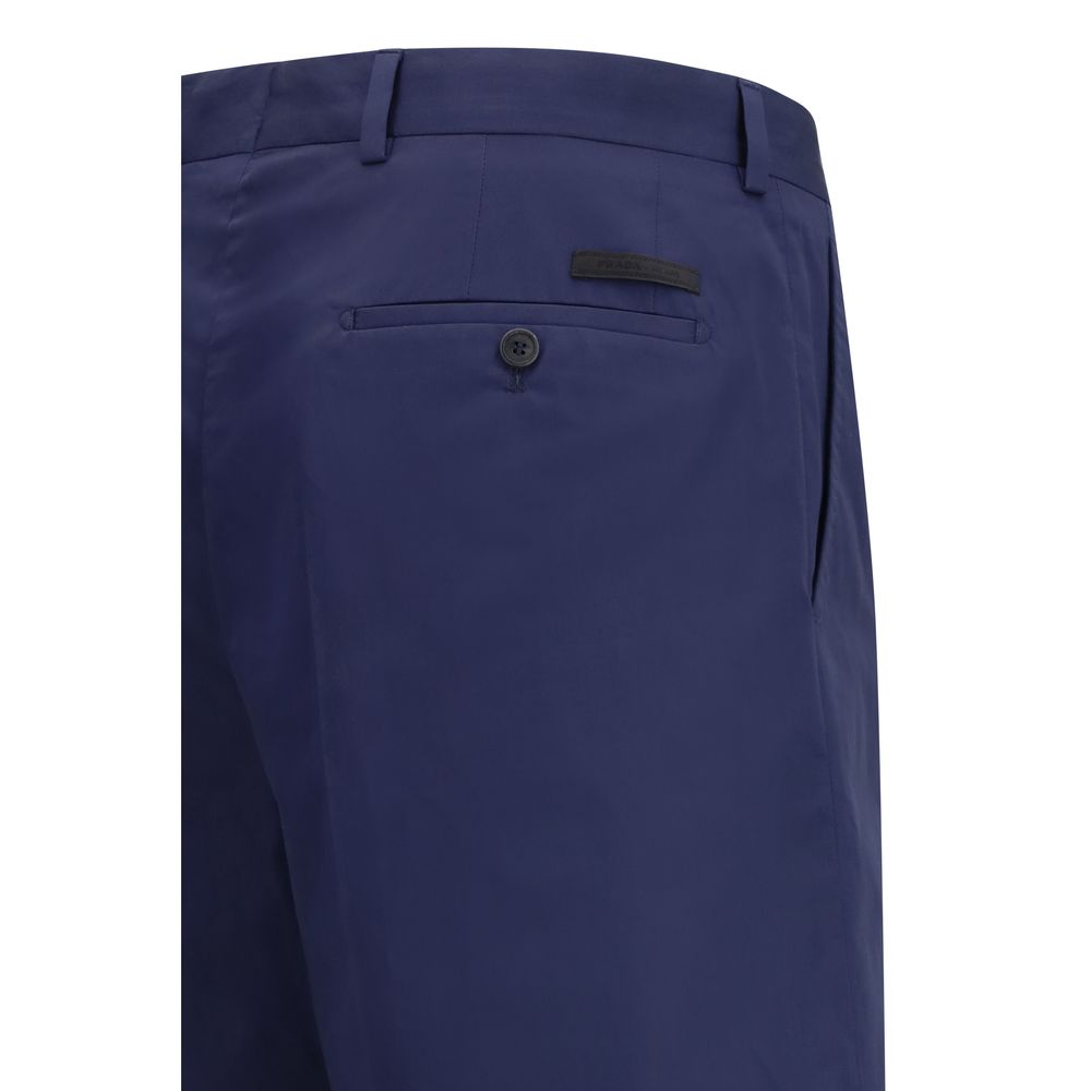 Prada Blue Cotton Bermuda Shorts - Luxe Nova