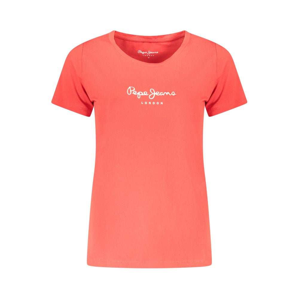 Pepe Jeans Red Cotton Women T-Shirt - Luxe Nova