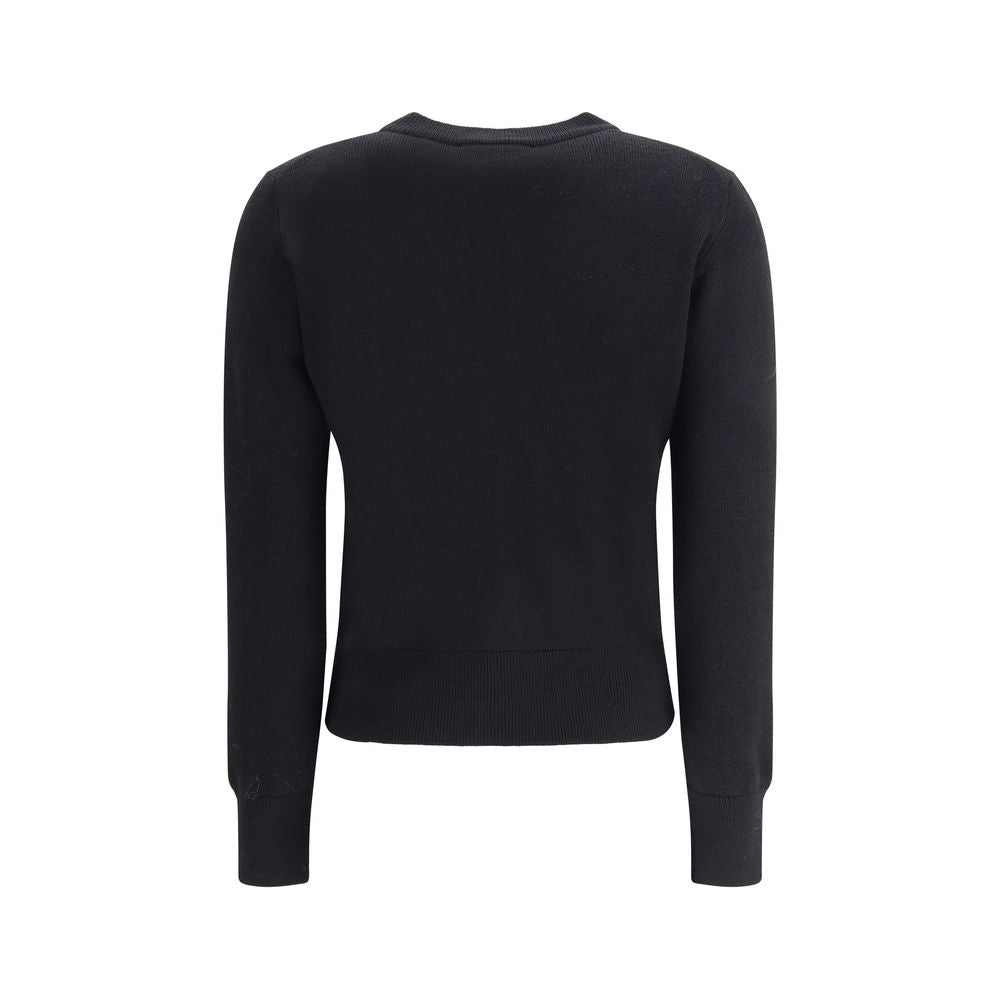 Ami Paris Black Merino Wool Cardigan - Luxe Nova